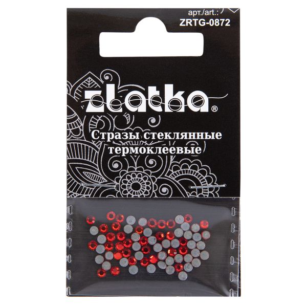 Стразы клеевые стекло 2.4 мм, 360 шт, SS08 №20 св.красный (Light Siam), Zlatka ZRTG-0872
