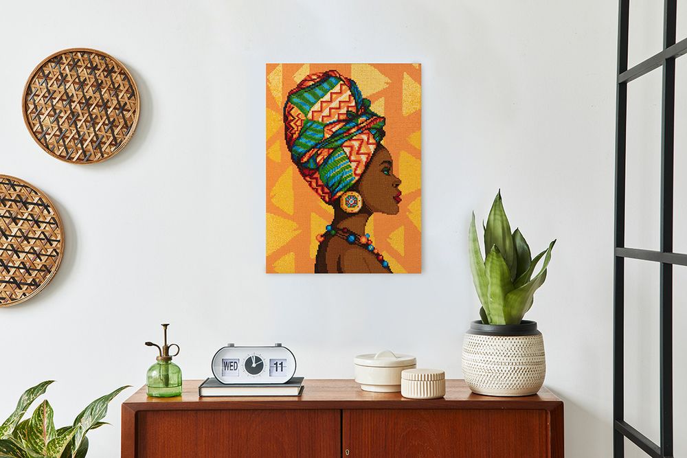 Алмазная (кристальная) мозаика Фрея, на подрамнике Африканские мотивы, 30х40 см