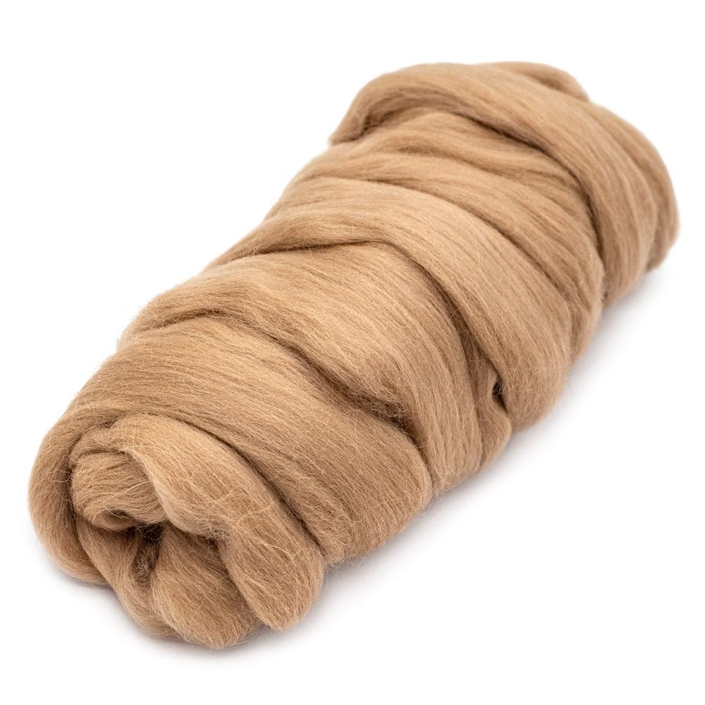 Шерсть для валяния Камтекс Лента для валяния п/тонкая 1х50 г, (25-28 мкр), 2.1 м, 005 бежевый, 614644-23