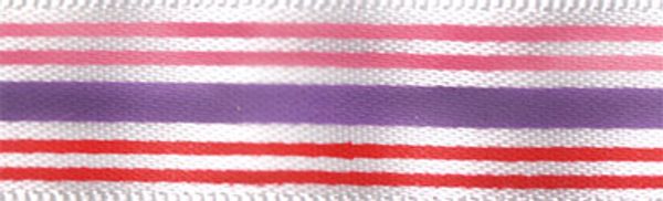 Лента атласная с рисунком 12.0 мм / 22.8±1 метра, L5/001 полоски/белый, Gamma ALP-123