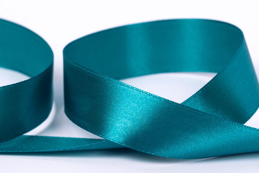 Лента атласная 1-сторонняя 25.0 мм / 33±2 метра, 074 ярко-голубой, Gamma