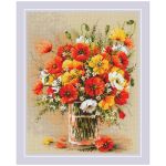 Набор для вышивания нитками Риолис, Степные маки 24х30см