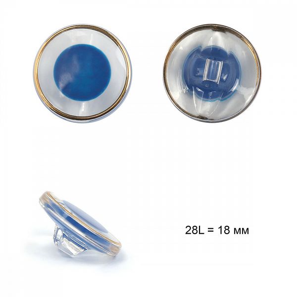 Пуговицы на ножке пластик B304 цв.07 синий 28L на ножке 50 шт