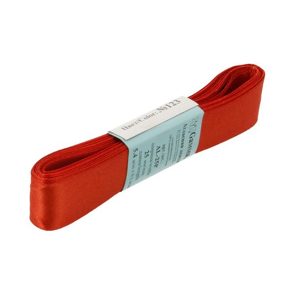 Лента атласная 1-сторонняя 25.0 мм / 5 шт по 5.4 метра, №123 коричнево-бордовый, Gamma AL-25P