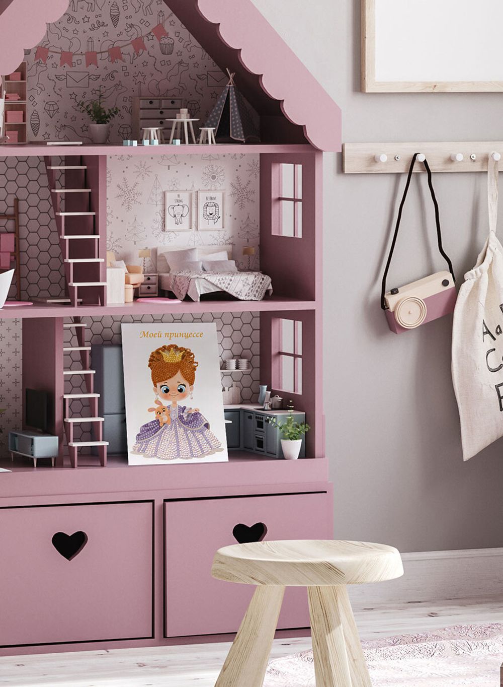 Алмазная (кристальная) мозаика Фрея, открытка Прекрасная принцесса, 20х13.5 см