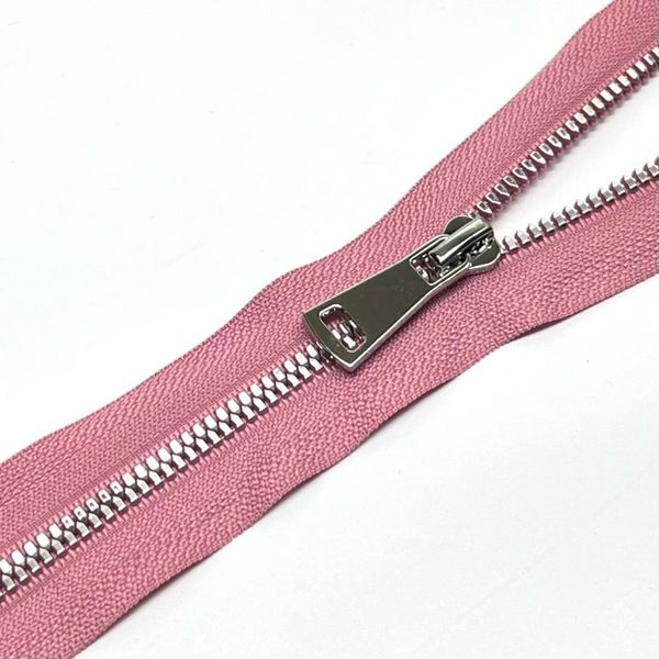 Молния трактор Т5 (5 мм) 1 зам., н/раз., 18 см, никель D070 лиловая пастель, Mzipp Premium, 1 шт