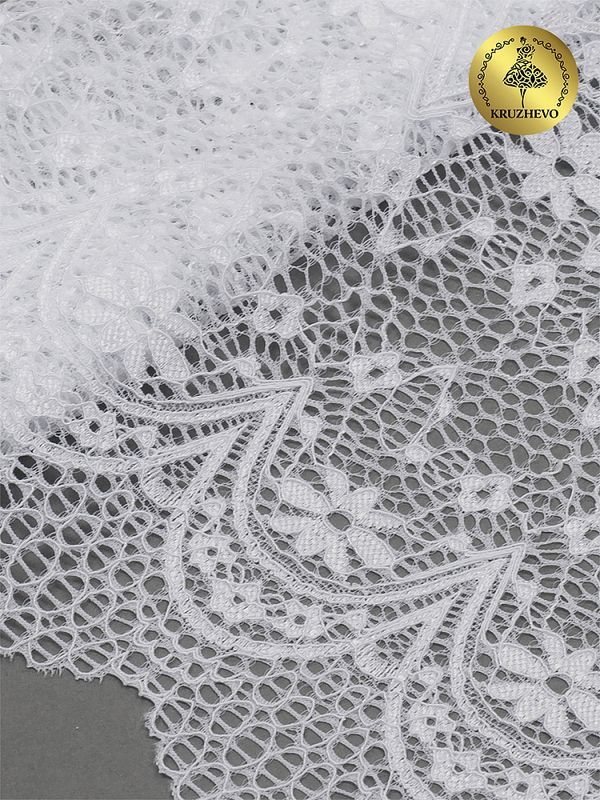 Кружево бельевое эластичное 220 мм / 3 м, цв.01 белый, Kruzhevo