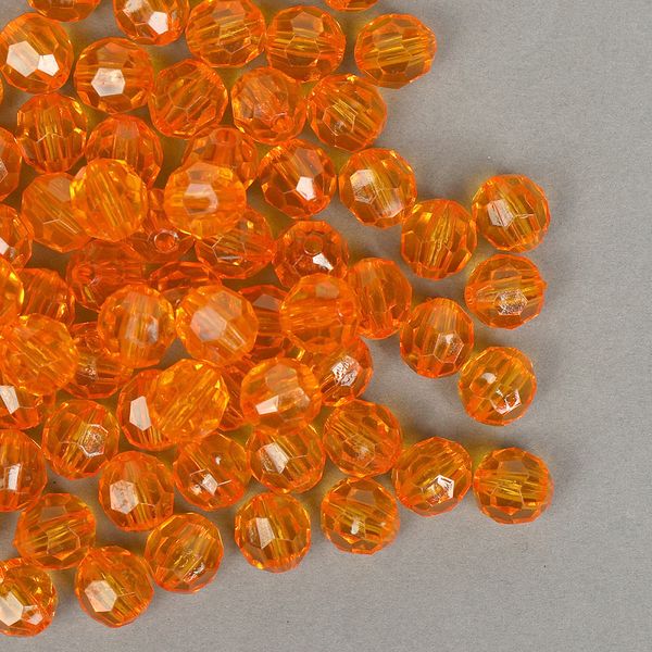 Бусины акрил ⌀10 мм, цв.22 оранжевый, уп.500 г, Magic4Hobby