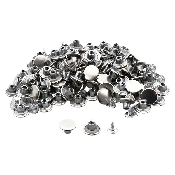 Пуговицы джинсовые ⌀14 мм, фиксированная ножка, сталь, гладкая, никель, 100 шт, New Star
