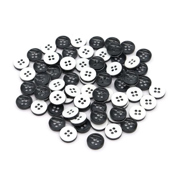 Пуговицы 4 прокола 18L (11мм), (Black черный) CB, 72 шт