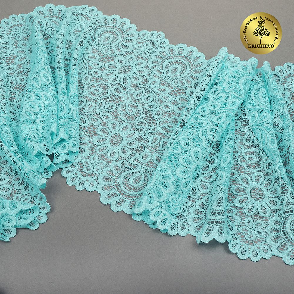 Кружево бельевое эластичное 205 мм / 3 м, TBY.YSTL00839, цв.L422 тиффани, Kruzhevo