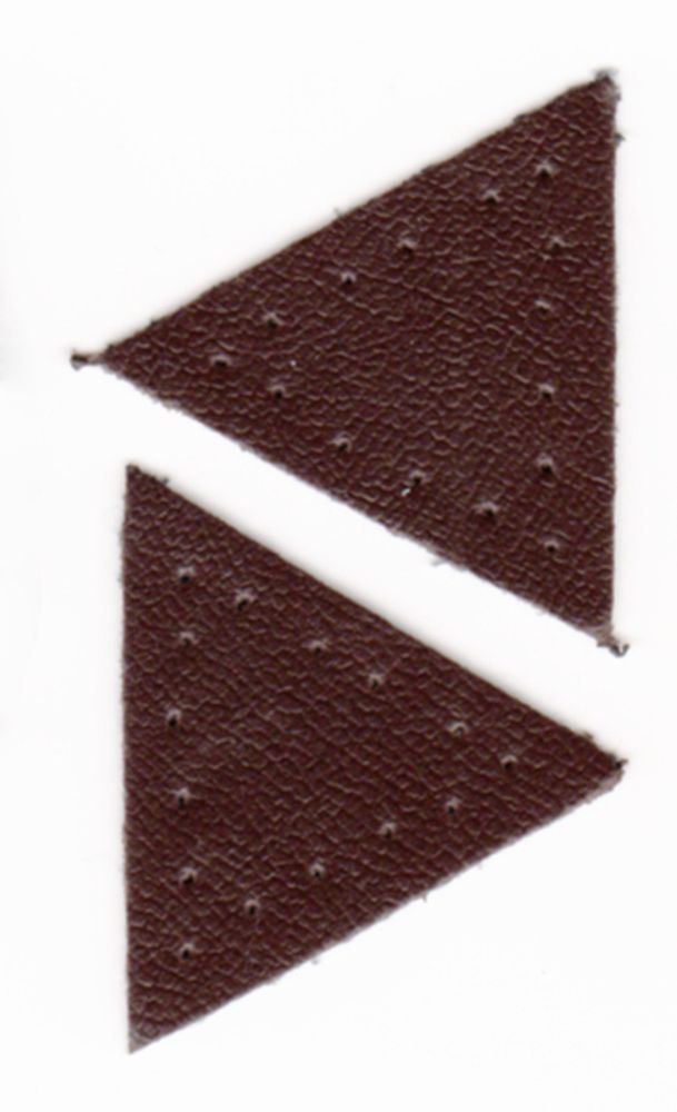 Заплатка &quot;Треугольник&quot; искусственная кожа с перфорацией, коричневый