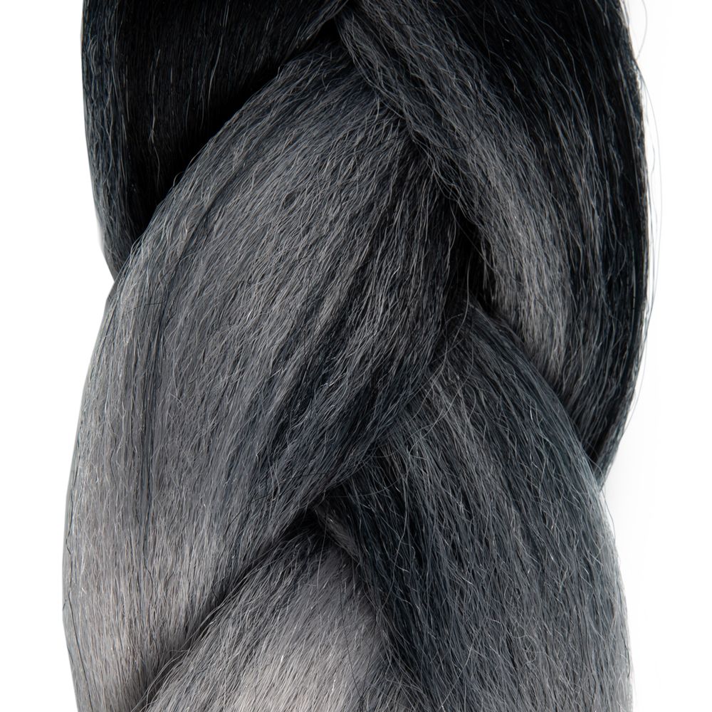 Украшение для волос "Канекалон" 60±3 см, 1 шт, №04 серый, чёрный, Cherry Mary, TH07050