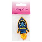 Термоаппликация "Синяя ракета", 3.8х7.0см