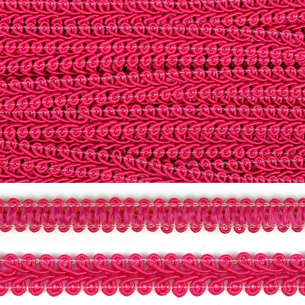 Тесьма в стиле шанель плетеная шир.12мм 0384-0016 цв.130 малиновый уп.18.28м Тесьма в стиле шанель плетеная шир.12мм 0384-0016 цв.130 малиновый уп.18.28м