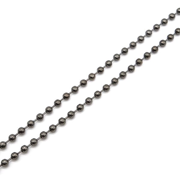 Цепочка шариковая, металл 3,2 мм / 45,72 м, черное серебро
