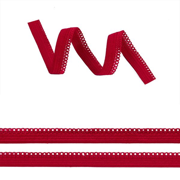 Резинка бельевая (ажурная) 10.0 мм / 100 метров, S059 т.красный