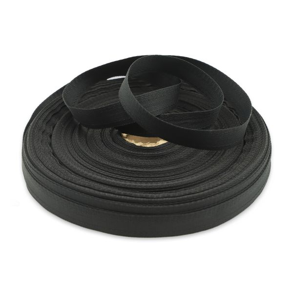 Лента (тесьма) брючная 15 мм / 50 метров, С3281 (черный)