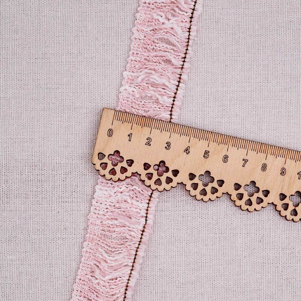 Тесьма-бахрома твидовая Шанель 30 мм / 45,7 м, розовый, 3AR2790