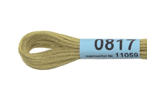 Мулине Gamma 100% хлопок, цв.0817 св.оливковый, 24 мотка по 8 метров