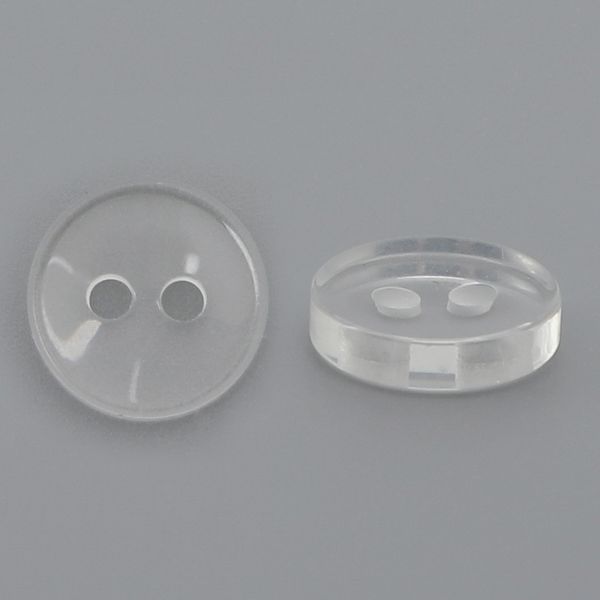 Пуговицы 2 прокола 14L, 9 мм, (Clear (прозрачный)), NE74, 144 шт