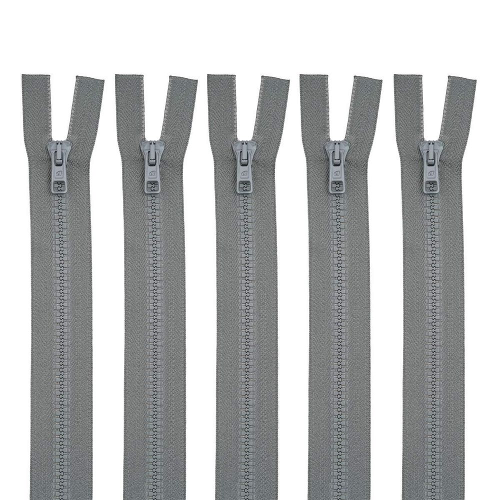 Молния трактор Arta Т6 (6 мм) 2 зам., разъем., 70 см, цв. 074 серый, уп.5 шт