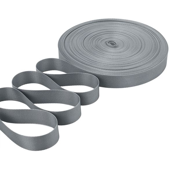 Стропа (ременная лента) 25 мм / 45.5 метров, [15 г/пог.м], серый цв. 1026, ГРХ10034