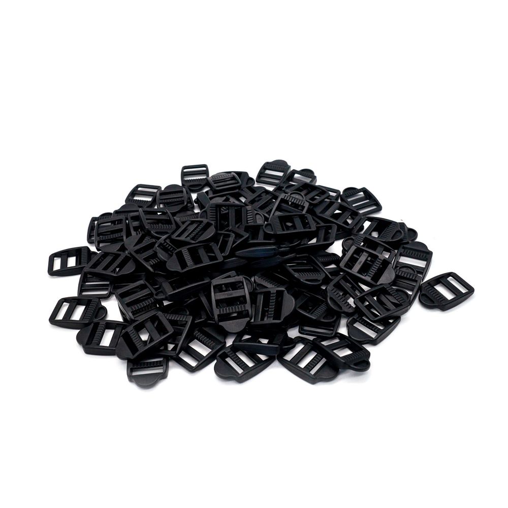 Пряжка-рамка регулировоч.20мм цв. черный, 100 шт