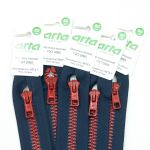 Молния трактор Arta Т6 (6 мм) 1 зам., н/раз., 18 см, BiColor, цв. 044 т.синий / 008 красный, уп.10 шт