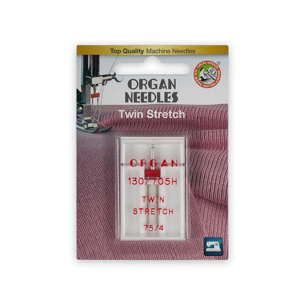 Иглы для бытовых швейных машин Organ 75/4, 1 шт, 5102057BL двойные трикотаж