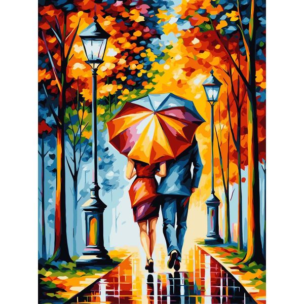 Картина по номерам Cristyle ST054, Прогулка под дождем, 30х40 см