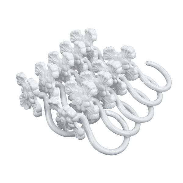 Крючки шторные для карниза навесные ⌀6 мм, 10 шт, 03 белый, Sofi H30