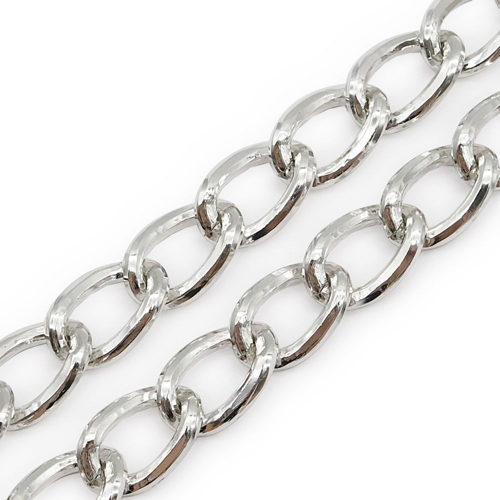 Цепь декоративная алюминий 18х11.8 мм, 10 метров, никель