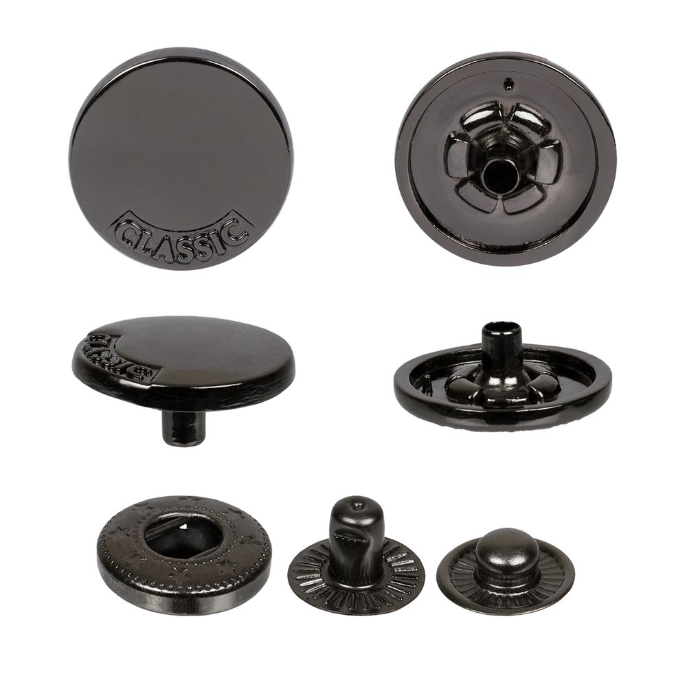 Кнопка Альфа (S-образная) ⌀15.0 мм, 36 шт, металл, нерж., 06 черн.никель, MIKRON JK 001