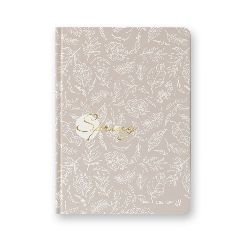 Бизнес-блокнот, мат. лам. + тис. золотой фольгой, тониров. блок, евроформат 64 л. 24 шт, французская клетка, Весна 000912, Светоч 64ББТ_8_5_0