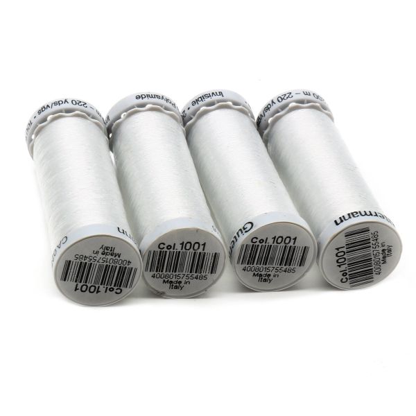 Особо тонкая мононить Gutermann Sulky Invisible, 200м, 1001 прозрачный, 5 кат