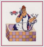 Набор для вышивания нитками Klart, Союзмультфильм. Фрекен Бок, 18х16.5 см