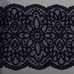 Кружево бельевое эластичное 195 мм / 25 м, 263, цв.03 т.синий, Kruzhevo