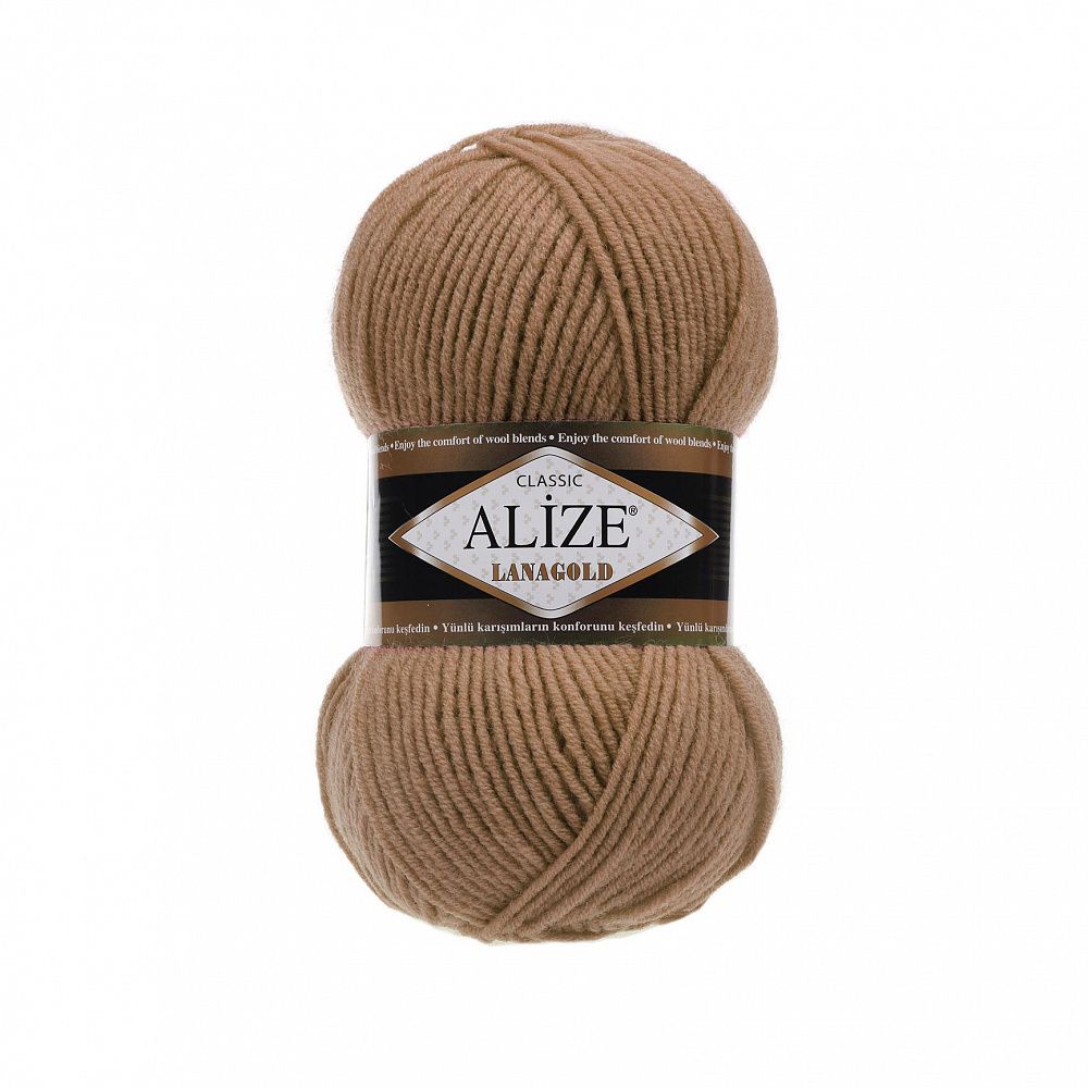 Пряжа Alize (Ализе) Lana Gold / уп.5 мот. по 100 г, 240м, 466 темно-бежевый