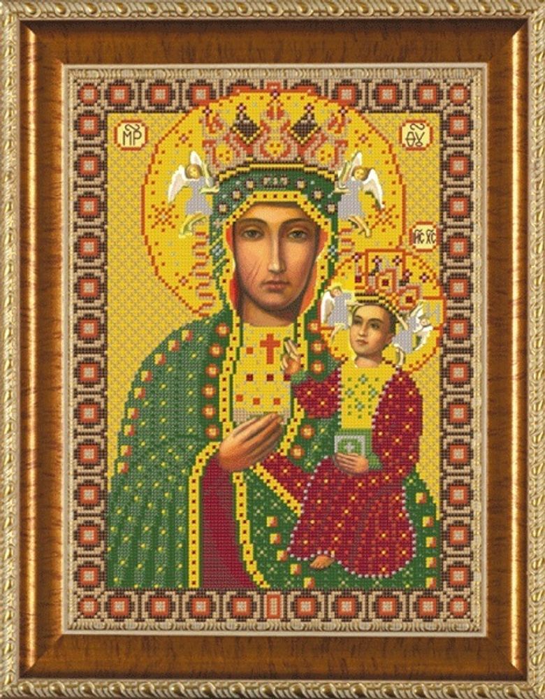 Рисунок для вышивания бисером Нова Слобода (ткань), Богородица Ченстоховская 26х36 см
