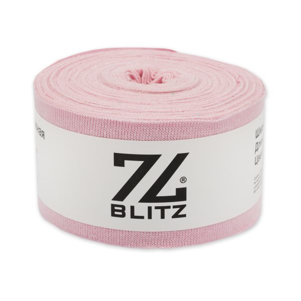 Косая бейка трикотажная 60 мм / 10 метров, (рибана), 004 св.розовый, Blitz