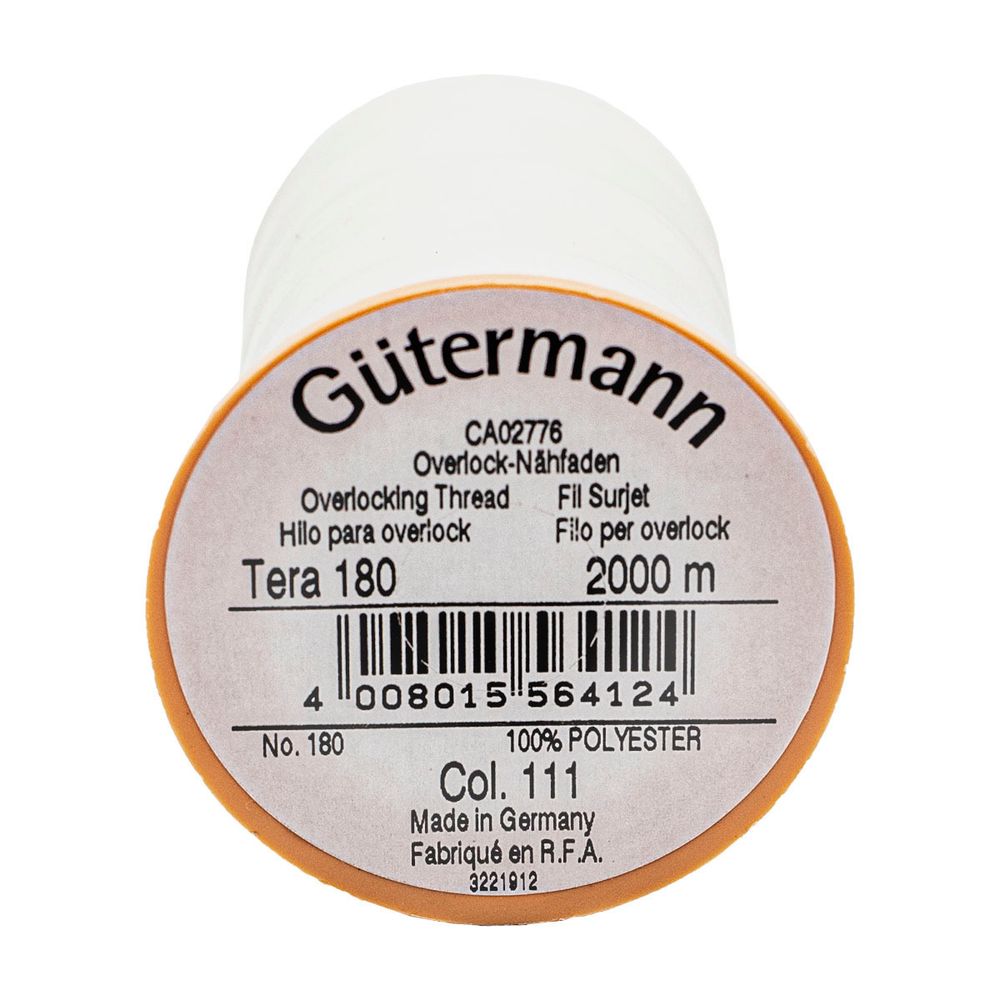 Нитка филаментная особопрочная Gutermann Tera 180, 2000 м, 111 айвори, 1 катушка