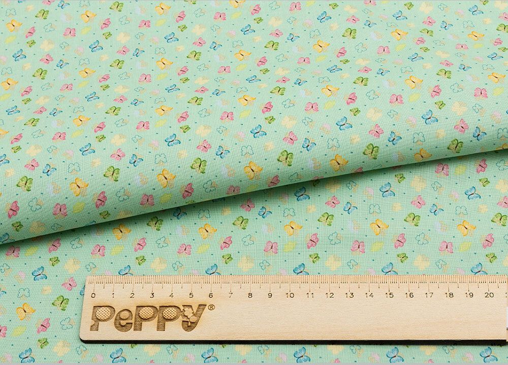 Ткань для пэчворка Peppy Нежная история, рулон 112 см / 5 метров, НИ-04 зеленый, Peppy