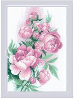 Набор для вышивания нитками Риолис, Пышность пионов, 21х30 см