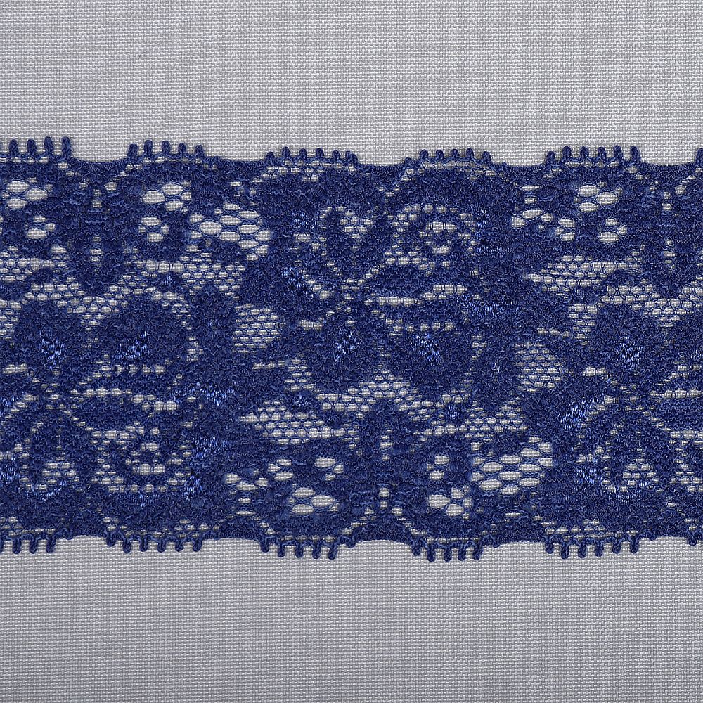 Кружево эластичное (стрейч) 55 мм, 238, цв.03 т.синий уп. 25 м, Kruzhevo