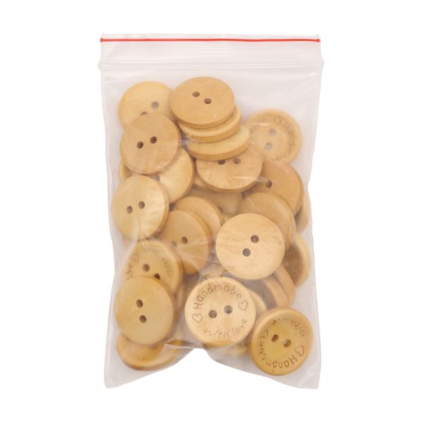 Пуговицы на 2 прокола Handmade with love 32L (20мм), дерево (Yellow (желтый)), W22, 36 шт