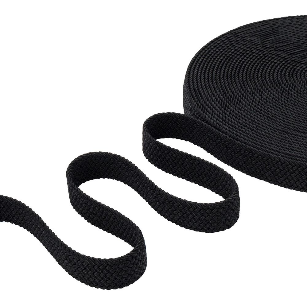 Стропа (ременная лента) 34 мм / 22.86 метра, [49.32 г/пог.м], плетеная эластичная, 01 черный, 3Al296