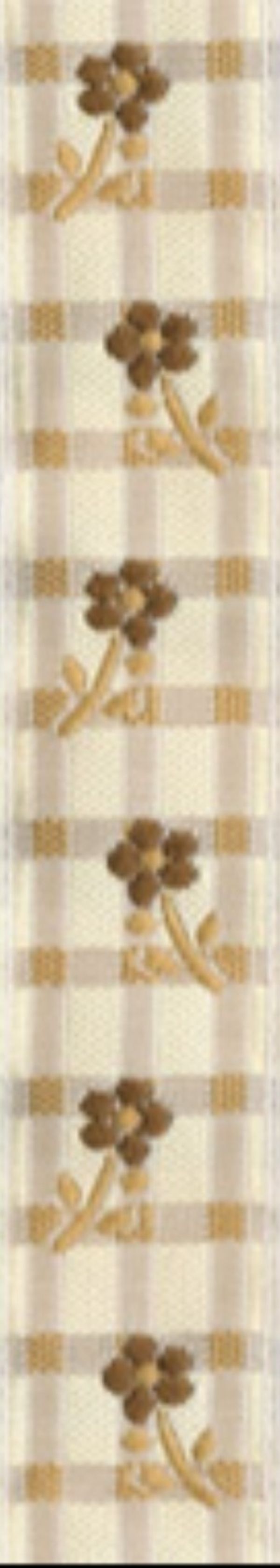 Лента (тесьма) жаккардовая 20.0 мм / 10±0.5 метров, белый/коричневый, Gamma TRJ-22