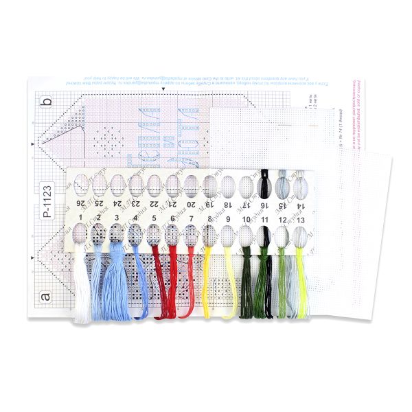 Набор для вышивания нитками МП Студия Р-1123, Конфета новогодняя Тепла и уюта, 13х5 см