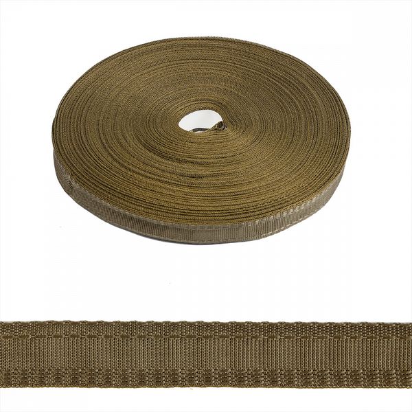 Лента (тесьма) брючная 15 мм / 10 шт по 50 метров, полиэфир, 4316, цв.хаки, А